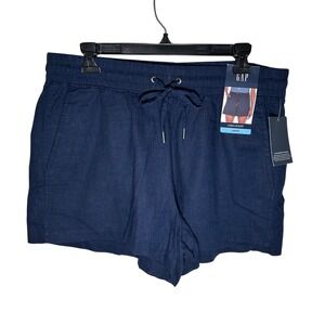 Gap Linen Blend‎ Women's Shorts Navy Large 3.5" Inseam NWT
